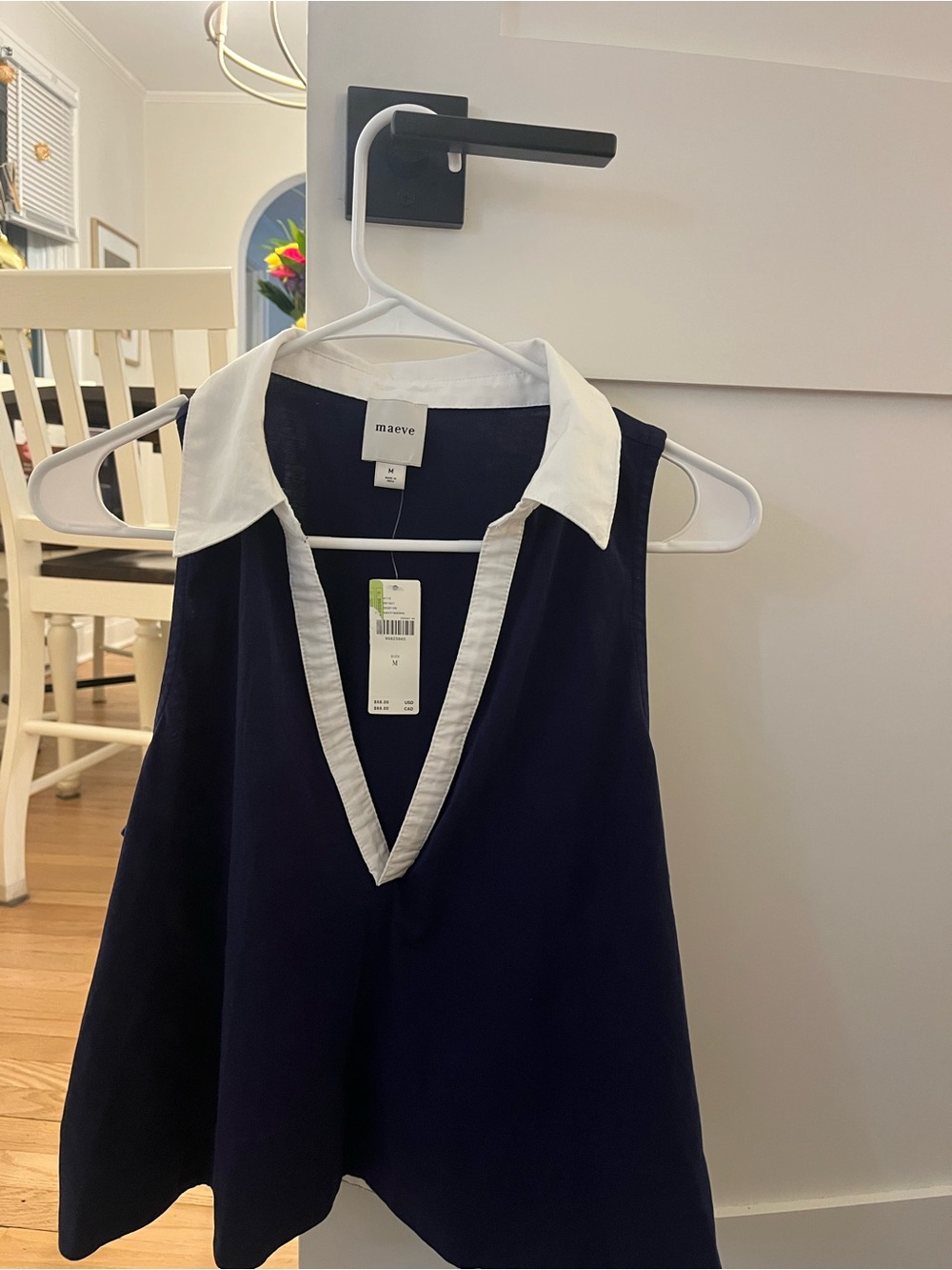 Maeve Navy Dress with White Collar - Sleeveless Girls' Polo Style